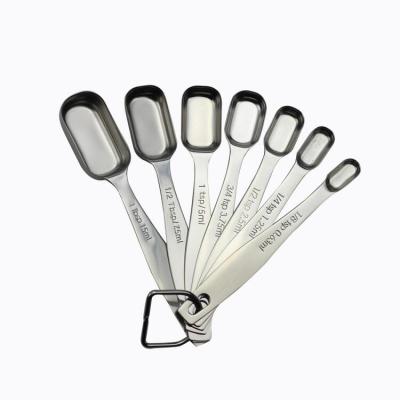 China Sustainable 7pcs Stainless Steel Rectangular Dosers Set Silver Dosers for sale