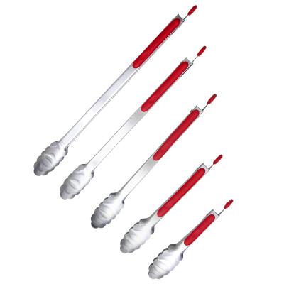 China Viable Food Grade BPA Free Stainless Steel Tong Barbecue Grill BBQ Silicone Food Tongs for sale