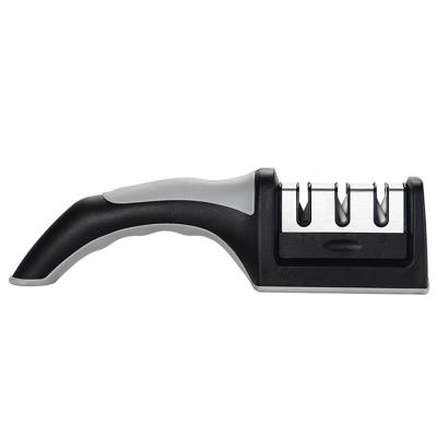 China Viable Hot Selling Amazon 3 Stage Knife Sharpener Tool For Straight And Serrated Knives for sale