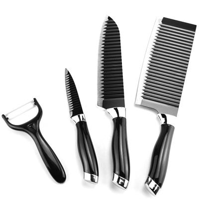 China Non Sustainable Stick 4pcs Kitchen Knife Set Stainless Steel Cooking Knife for sale