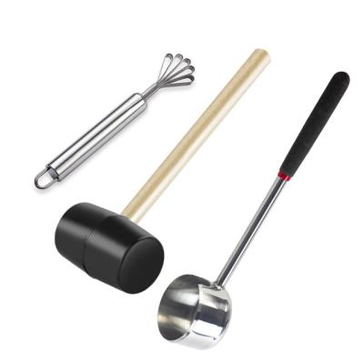 China Amazon Hot-selling 304 Stainless Steel Sustainable Coconut Opener Fruit And Vegetable Tools With Rubber Handle for sale