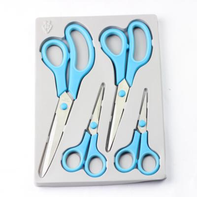 China Durable Universal Stainless Steel Scissors 4 Pcs Office Scissors Household Office Scissors Clipping Set for sale