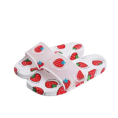 China Fashion trend wholesale women ladies indoor outdoor fruit printing soft slides shoes women summer beach anti-odor slippers for sale