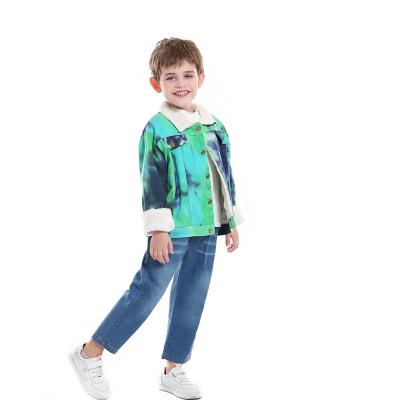 China Anti-wrinkle wholesale kids casual denim jacket whit duck down winter baby boy jackets with toddler size for sale