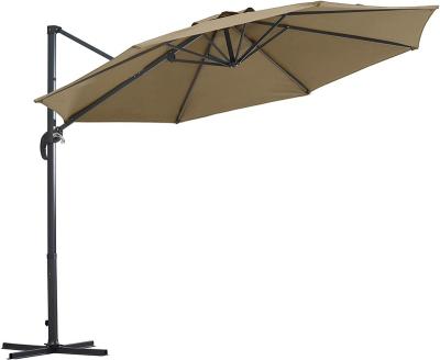 China All In 1 Adjustable Patio Hanging Outdoor Umbrella Sunshade With Cantilever And Steel Frame 10 Feet for sale