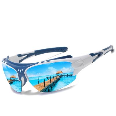 China Sports Sunglasses Large Frame Windproof Outdoor Riding Over Rated Sun Glasses Polarized Sports Sunglasses HD Glass For Men for sale