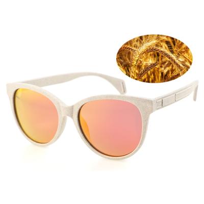 China Repurposed Fashion Sunglasses Got Certified Women Wheat Straw Shades Sunglasses Manufacturer for sale