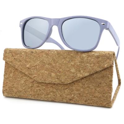 China Sports Sunglasses Uniquely Designed Wheat Straw Material Sunglasses Polarized Silver Glass UV400 Sunglasses for sale