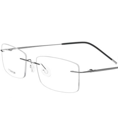 China For Ultralight Titanium Men's Degrees Titanium Men's Optical Frame Reading Glasses Rimless Frame Designer for sale