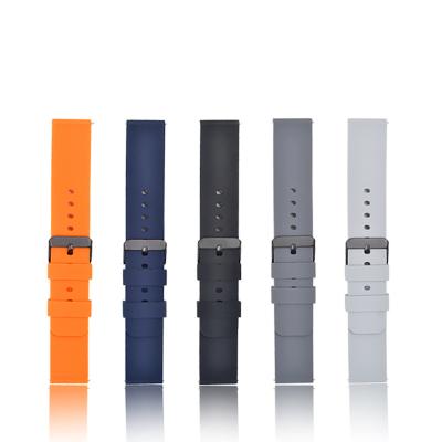 China Fashion In 20mm 22mm Silicone Smart Watch Strap Running Band Black Smart Watch Bands for sale