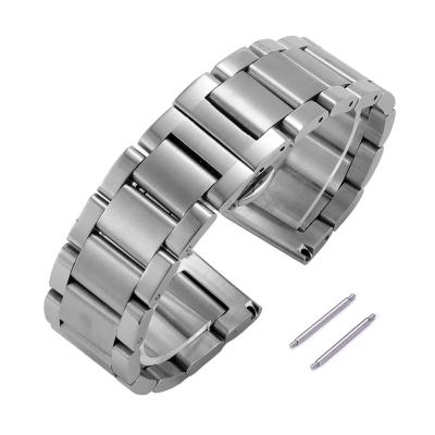 China Fashion In Stock Double Arc Watch Clasp Clasp Belt Stainless Steel Metal Smart Watch Bands Strap for sale