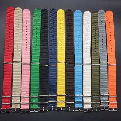 China Custom Nylon 22mm Watch Bands Canvas Fabric 20mm Nylon Watch Bands Nato Bands Striped Yellow Nylon Nato Smart Watch Strap for sale