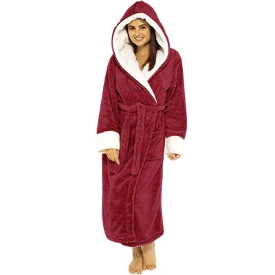 China Warm Breathable Soft Fleece Winter Women's Homewear Bathrobe Sleepwear Pajamas for sale