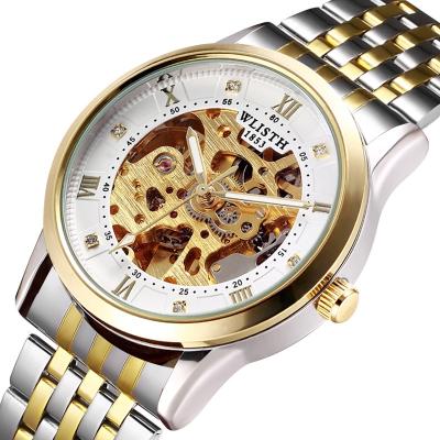 China Wholesale Luxury Water Resistant Automatic Men's Mechanical Wrist Diamond Watch Box Stainless Steel Strap Hand Watch Bands Jewelry For Men for sale