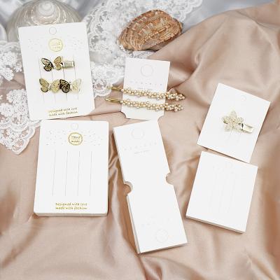 China Custom Packaging Hair Clip Cards Logo Name Price Hair Pin Set Necklace Jewelry PVC Display Customized Paper Cards for sale