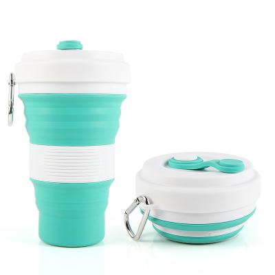 China New Viable Travel Cup Collapsible Silicone Coffee Mug Camping Cup With Lid. Expandable and Portable for sale