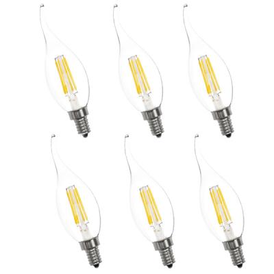 China Residential hot sale classic glass 4W led chandelier bulb e27 filament for sale