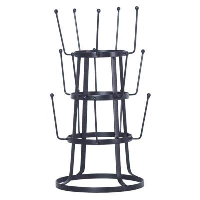 China Sustainable Tree Shaped Wrought Iron Kitchen Cup Storage Rack for sale