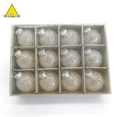 China Europe Customized Different Pattern Diameter 3cm Glass Ball Mini Ball Christmas Hanging Painting Color Decoration for sale