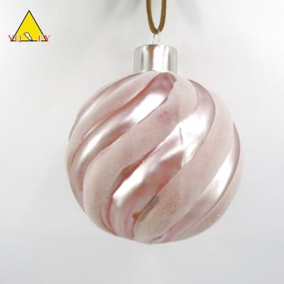 China Europe Factory Direct Sale Diameter 8cm Bubble Glass Hand Painting Christmas Hanging Decoration for sale