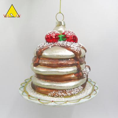 China Hot Sales Europe Glass Cakes Hand Hanging Christmas Painting Decoration for sale