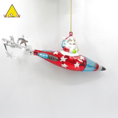 China 2022 Festival New Design Glass Figures Hands Traffic Transport Plane Truck Car Painting Hanging Decoration for sale