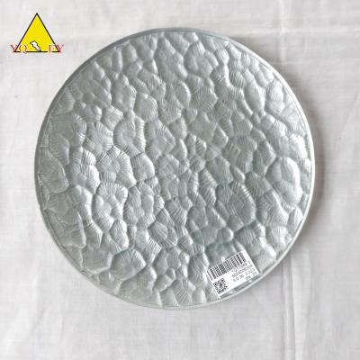 China Home Decoration Glass Silver Round Dish for sale