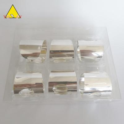 China Home Decoration Silver Napkin Ring Set Of 6 In PVC Box for sale