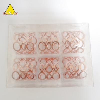 China Home Decoration Rose Gold Napkin Ring Set Of 6 In PVC Box for sale