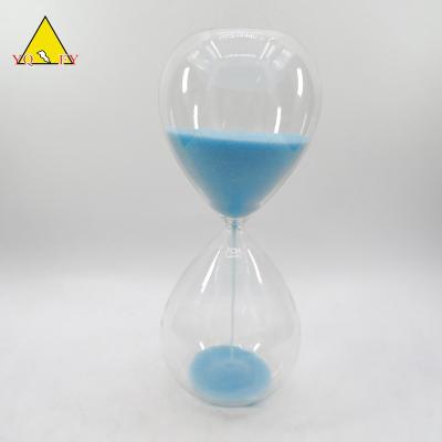 China Home Decoration Clear Glass Sand Timer With Blue Sand for sale