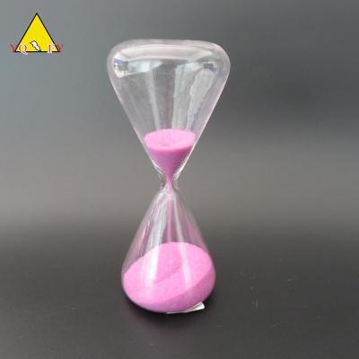 China Home Decoration Clear Glass Sand Timer With Purple Sand for sale