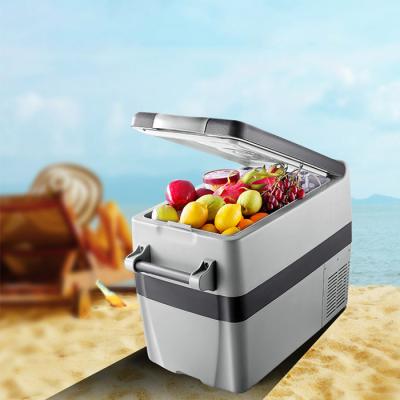 China COMPRESSOR Anti Shake Battery Protection Fast Cooling Temperature Requlating Button Portable Mini Car Refrigerators for sale