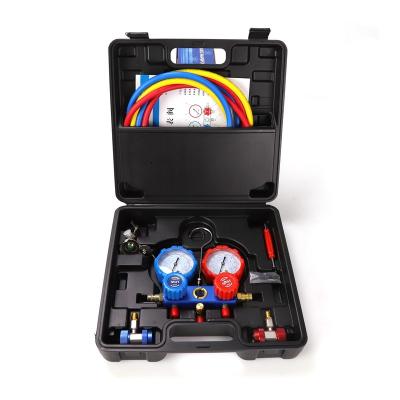 China New design standard for high accuracy manifold gauge R22/R134a/R410A/R404A Three 1.5m tricolor tubes RN-032 for sale