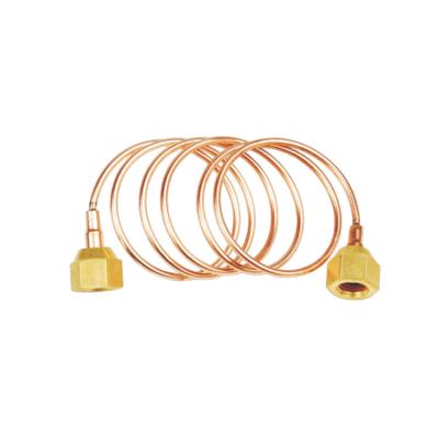 China High quality copper fitting capillary tube with 1/4 flare nuts140cm Lengthen refrigeration low price 1/4