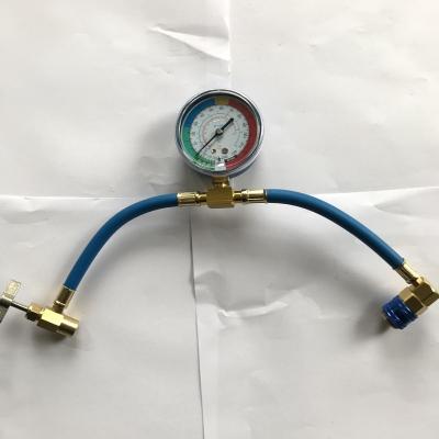 China Car air conditioning fluoride tools R134a Air Conditioner Fluoride Tube Quick Release Refrigerant Connector Cold Pressure Gauge RN-045 for sale