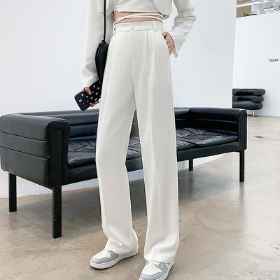 China Anti-pilling Autumn High Waist Straight Suits Pants Women Solid Office Ladies Wide Leg Pants Female Loose Add Long Trousers Woman Pantalones for sale