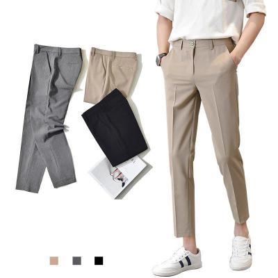 China Anti-wrinkle high stretch mens classic pants  Men Custom Slim Fit Suit Pants Dress Pants for sale