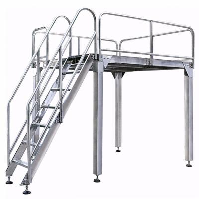 China Customized Packaging Machine Overhead Working Platform With Guardrail And Ladder for sale