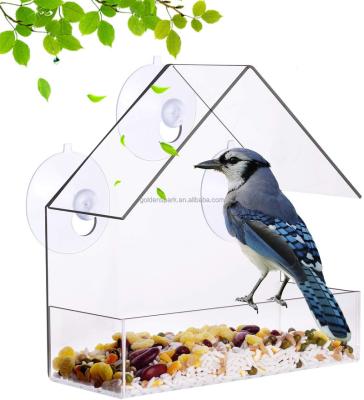 China Viable Clear Bird Window Driver Hanging Bird Feeder With Suction Cup Includes 21 Drain Holes for sale