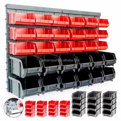 China 30Pc Sustainable Wall Mounted Stackable Storage Organizer Bin Collapsible Rack for sale