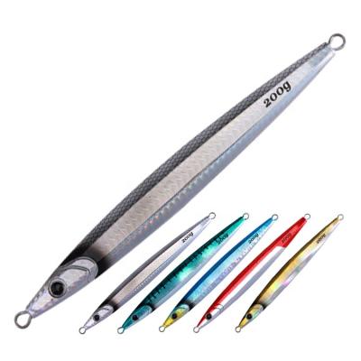 China Alloy 160g 200g Saltwater Big Game Lead Vertical Metal Baits Artificial Bait Tuna Bass Fishing Jig Lures Boat Fishing Lure for sale