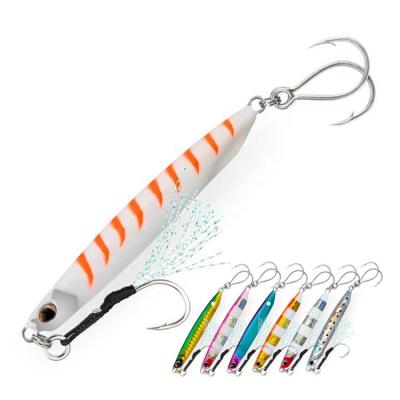 China Superb Lead Alloy 40g Long Lead Metal Jig Bait With Treble Hook For Freshwater Saltwater for sale