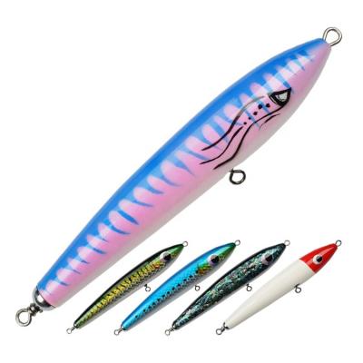 China Wooden Sinking Pencil 175mm 80g Stickbait Hard Fishing PESCA China 3D Fishing Tackle Eyes Lure for sale