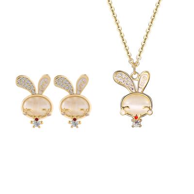 China Sparkle Romantic Zircon Color Lady GX Crystal Gem Or Pearl Or Gold Alloy Metal Drop Pendant Silver Plated Copper Jewelry Gift Set 18 for sale