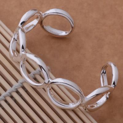 China 925 Silver Elegant Brilliant Cavity Multi Ring Shiny Ladies Combine Silver Plated Ring Bracelet Bangle 3 Color 925 for sale