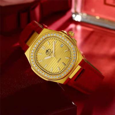 China Wholesale Custom Made Swiss High Quality Light Luxury Gold Plated Gold Plated Couples Watches Automatic Date Fashion Movement for sale