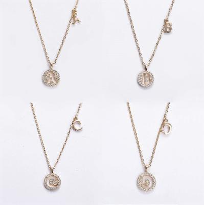 China CLASSIC 26 Letter Gold Plated Zircon Styles 925 Sterling Silver Pendant Necklace for sale