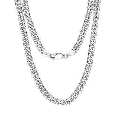 China GX 925 Sterling Pure FASHIONABLE Figaro Cuban Chopin Neck Chain Silver Necklace For Jewelry Chain Gift Set 3 for sale