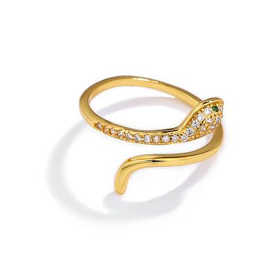 China 925 Sterling Silver And Gold Plated Simple Pure Snake GX Lady Girl Personality Fashion Good Or Twisted Shine Zircon Snakes Ring 1 for sale