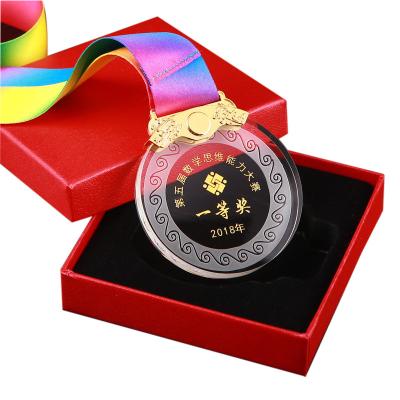 China Custom Japan Dance Glass Logo Engraving Crystal Medal Sports Awards Souvenir Gifts for sale